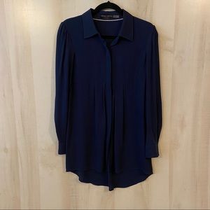 Alice + Olivia Navy Blue Tunic Shirt Size Medium